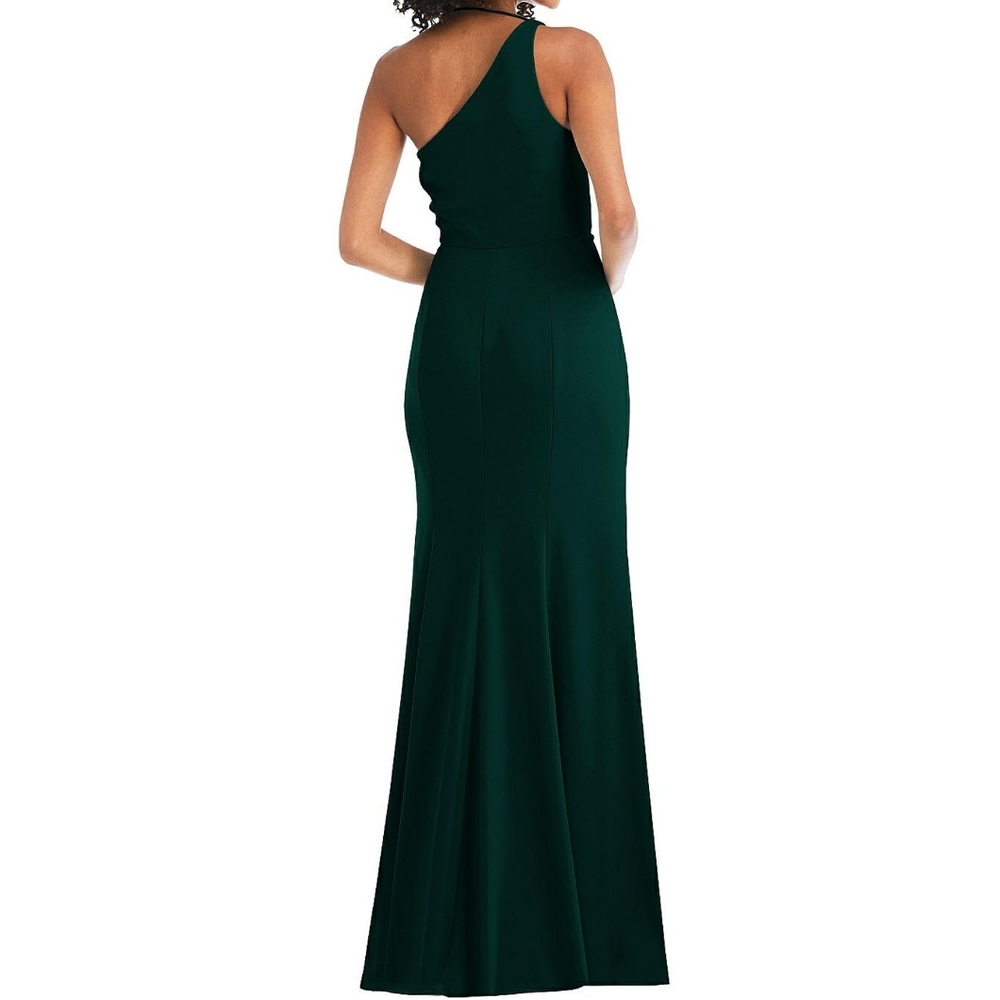 After Six One-Shoulder Draped Cowl-Neck Maxi Dress - Size 4 - Picture 2 of 3